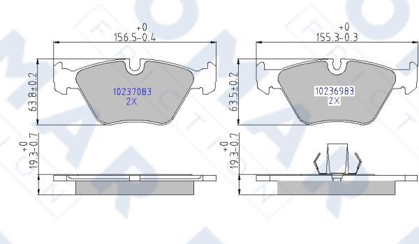 Комплект тормозных колодок, дисковый тормоз   FO 636981   FOMAR Friction