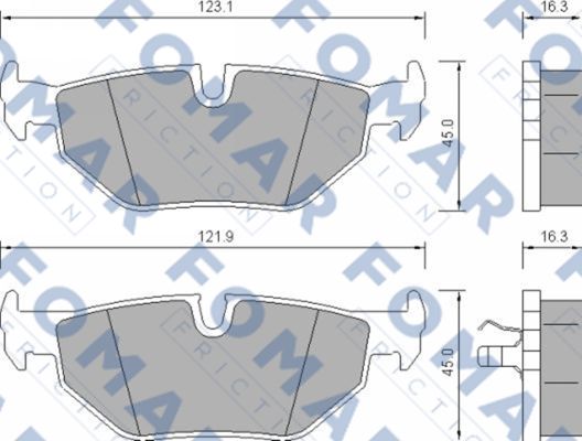 Комплект тормозных колодок, дисковый тормоз   FO 637181   FOMAR Friction