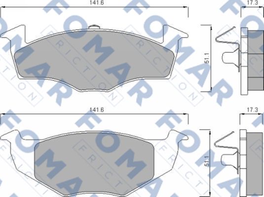 Комплект тормозных колодок, дисковый тормоз   FO 643081   FOMAR Friction