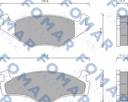 Комплект гальмівних накладок, дискове гальмо   FO 647481   FOMAR Friction