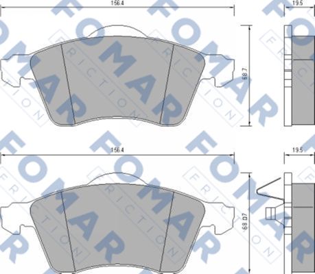 Комплект гальмівних накладок, дискове гальмо   FO 647781   FOMAR Friction