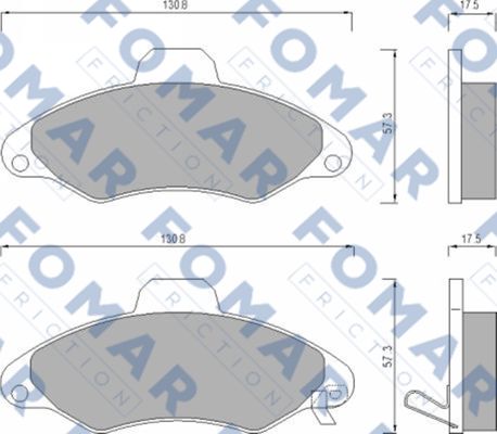 Комплект гальмівних накладок, дискове гальмо   FO 666981   FOMAR Friction