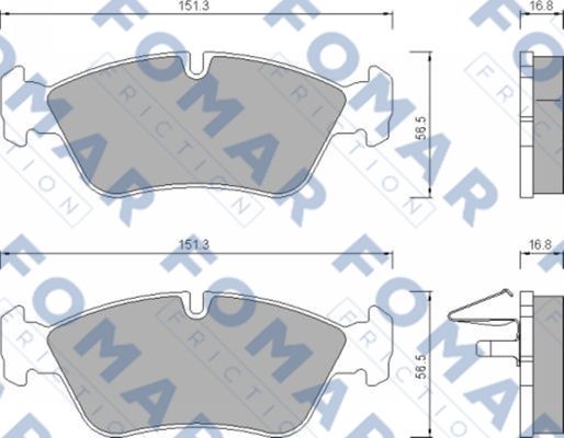 Комплект тормозных колодок, дисковый тормоз   FO 672581   FOMAR Friction