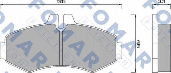 Комплект тормозных колодок, дисковый тормоз   FO 678681   FOMAR Friction