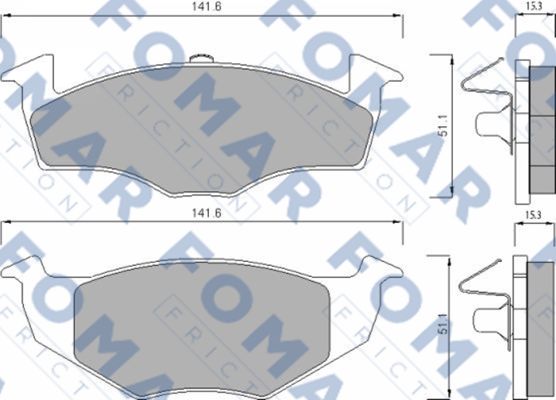 Комплект гальмівних накладок, дискове гальмо   FO 682581   FOMAR Friction