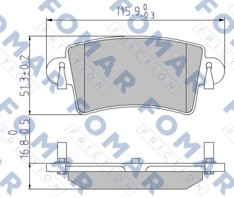 Комплект тормозных колодок, дисковый тормоз   FO 684281   FOMAR Friction