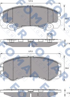 Комплект тормозных колодок, дисковый тормоз   FO 684381   FOMAR Friction