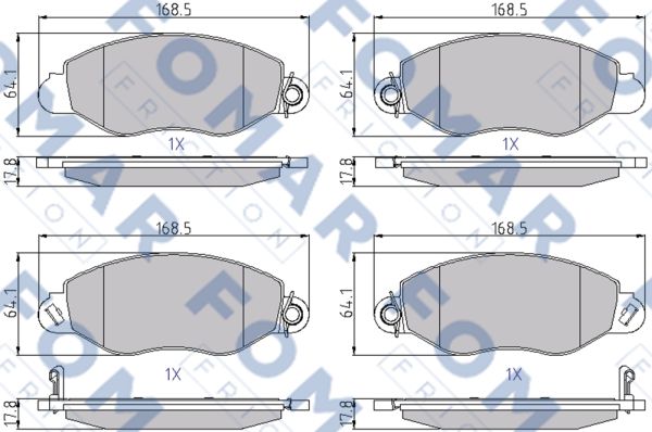 Комплект тормозных колодок, дисковый тормоз   FO 684781   FOMAR Friction