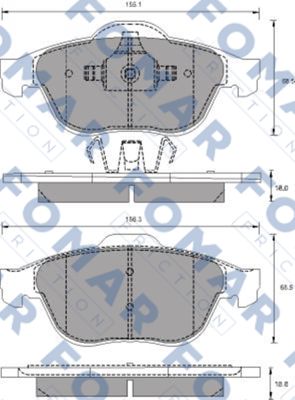 Комплект тормозных колодок, дисковый тормоз   FO 686281   FOMAR Friction