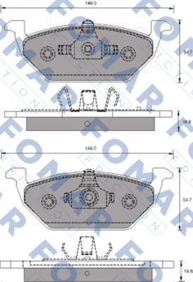 Комплект тормозных колодок, дисковый тормоз   FO 687681   FOMAR Friction