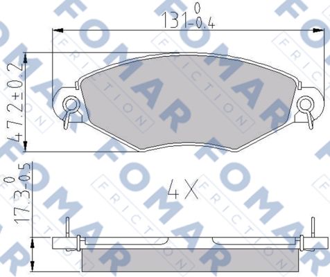 Комплект тормозных колодок, дисковый тормоз   FO 688181   FOMAR Friction