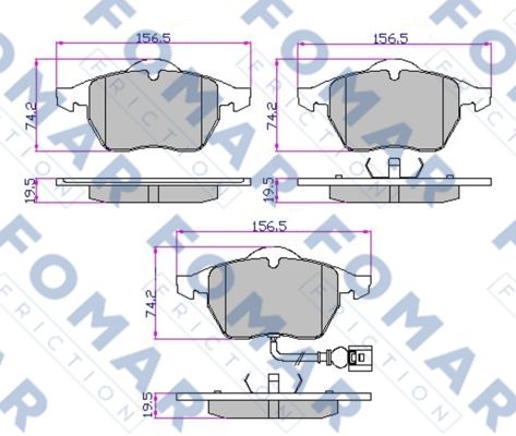 Комплект тормозных колодок, дисковый тормоз   FO 692581   FOMAR Friction