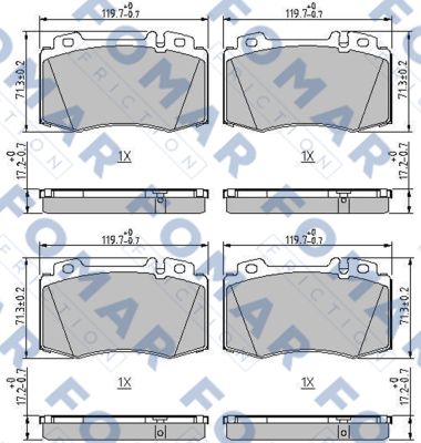 Комплект тормозных колодок, дисковый тормоз   FO 694181   FOMAR Friction