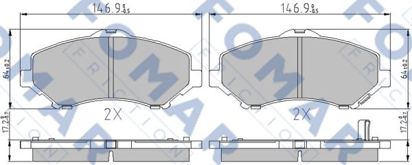 Комплект гальмівних накладок, дискове гальмо   FO 850083   FOMAR Friction