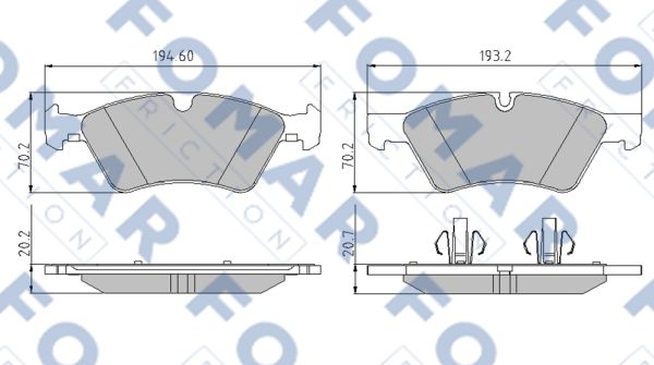 Комплект тормозных колодок, дисковый тормоз   FO 858781   FOMAR Friction