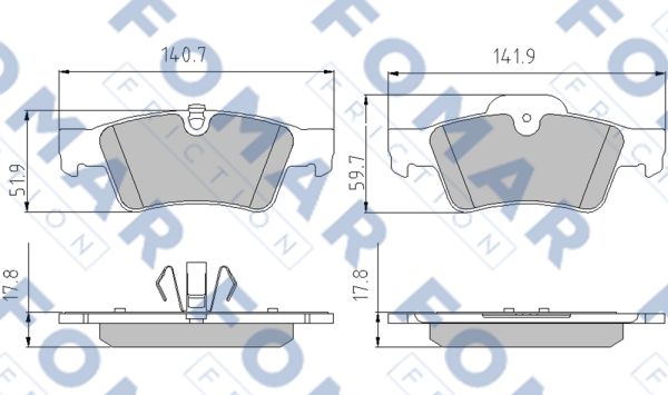 Комплект тормозных колодок, дисковый тормоз   FO 859681   FOMAR Friction