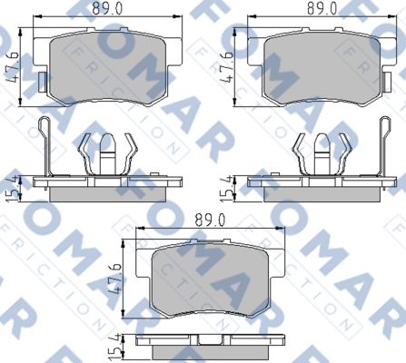 Комплект тормозных колодок, дисковый тормоз   FO 860781   FOMAR Friction