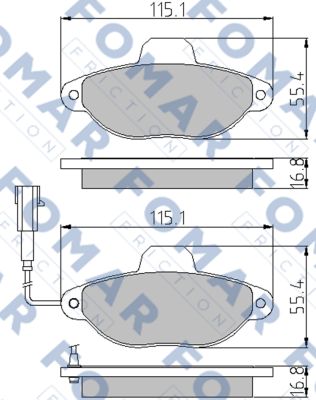 Комплект тормозных колодок, дисковый тормоз   FO 861181   FOMAR Friction