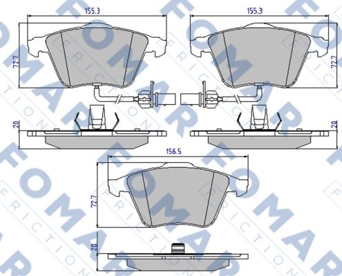 Комплект тормозных колодок, дисковый тормоз   FO 912481   FOMAR Friction