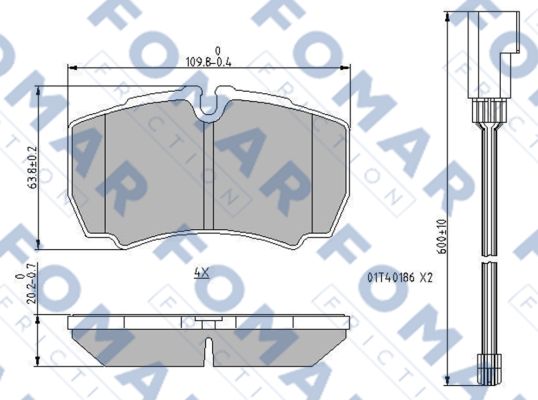 Комплект тормозных колодок, дисковый тормоз   FO 912581   FOMAR Friction