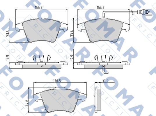 Комплект тормозных колодок, дисковый тормоз   FO 918981   FOMAR Friction