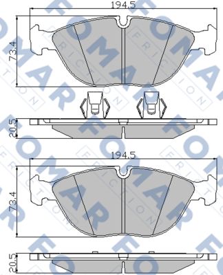 Комплект тормозных колодок, дисковый тормоз   FO 922281   FOMAR Friction