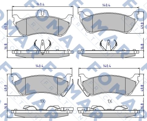 Комплект тормозных колодок, дисковый тормоз   FO 922481   FOMAR Friction