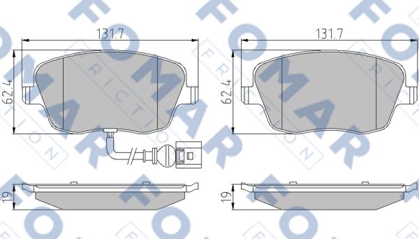 Комплект тормозных колодок, дисковый тормоз   FO 922881   FOMAR Friction