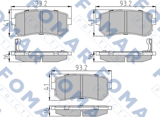 Комплект гальмівних накладок, дискове гальмо   FO 924081   FOMAR Friction