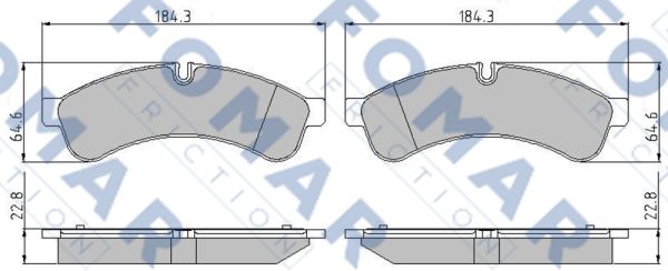 Комплект тормозных колодок, дисковый тормоз   FO 929281   FOMAR Friction