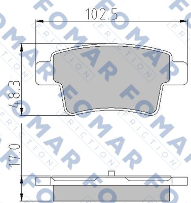 Комплект гальмівних накладок, дискове гальмо   FO 929881   FOMAR Friction