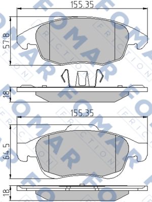 Комплект тормозных колодок, дисковый тормоз   FO 929981   FOMAR Friction