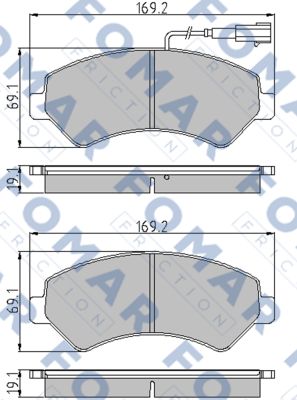 Комплект гальмівних накладок, дискове гальмо   FO 930681   FOMAR Friction