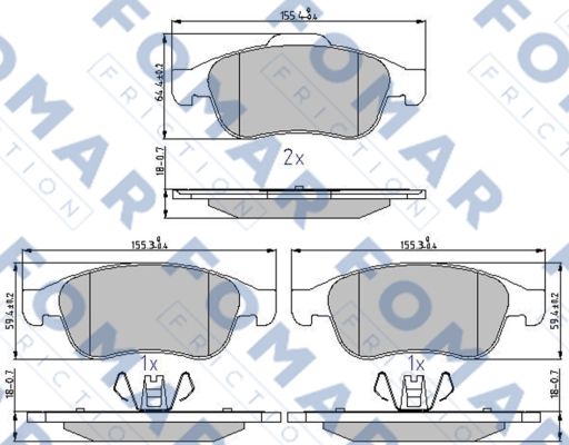 Комплект тормозных колодок, дисковый тормоз   FO 931481   FOMAR Friction