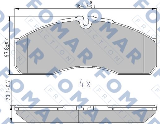 Комплект гальмівних накладок, дискове гальмо   FO 933581   FOMAR Friction