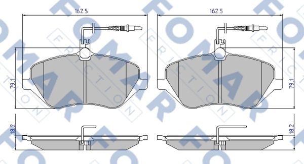 Комплект гальмівних накладок, дискове гальмо   FO 934981   FOMAR Friction