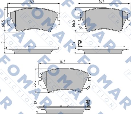 Комплект тормозных колодок, дисковый тормоз   FO 936181   FOMAR Friction