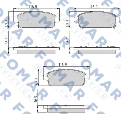 Комплект тормозных колодок, дисковый тормоз   FO 936481   FOMAR Friction