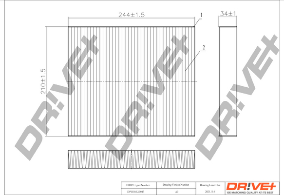 Фільтр, повітря у салоні   DP1110.12.0047   Dr!ve+