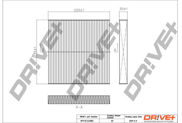 Фільтр, повітря у салоні   DP1110.12.0083   Dr!ve+