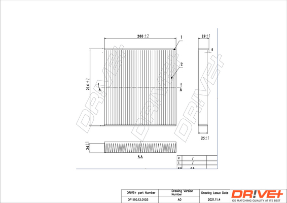 Фільтр, повітря у салоні   DP1110.12.0103   Dr!ve+