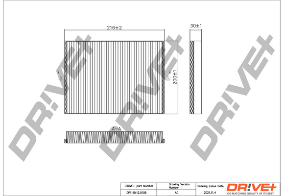 Фільтр, повітря у салоні   DP1110.12.0108   Dr!ve+