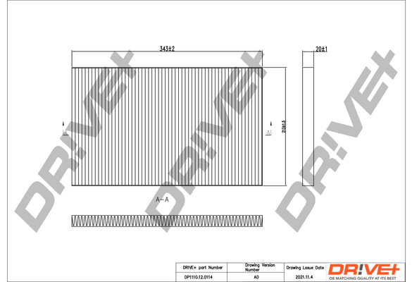 Фільтр, повітря у салоні   DP1110.12.0114   Dr!ve+