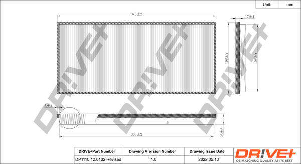 Фільтр, повітря у салоні   DP1110.12.0132   Dr!ve+