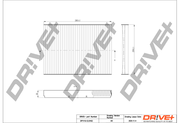 Фільтр, повітря у салоні   DP1110.12.0162   Dr!ve+