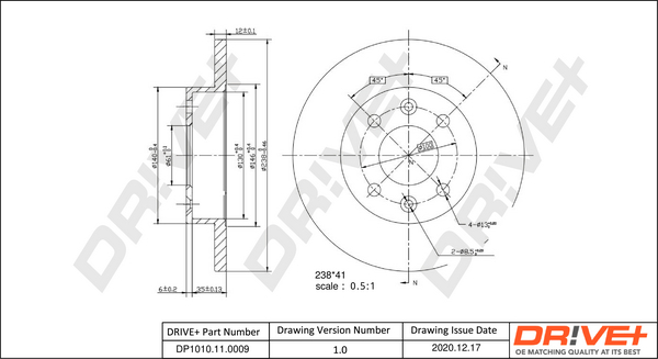 Тормозной диск   DP1010.11.0009   Dr!ve+