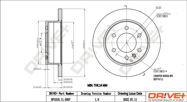 Тормозной диск   DP1010.11.0267   Dr!ve+