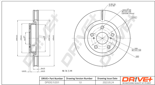 Тормозной диск   DP1010.11.0511   Dr!ve+