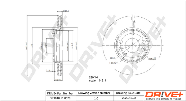 Тормозной диск   DP1010.11.0628   Dr!ve+