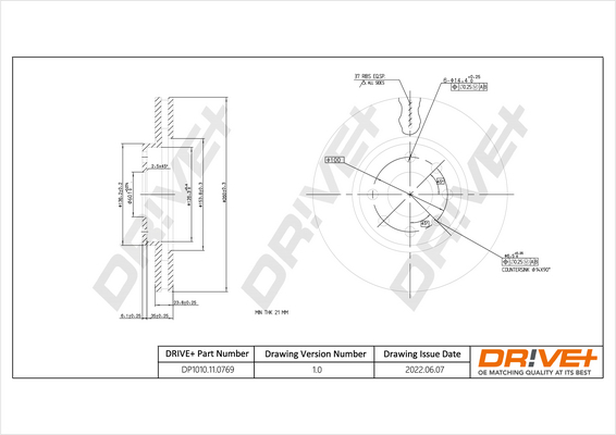 Тормозной диск   DP1010.11.0769   Dr!ve+